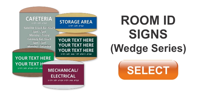 wedge series ADA room ID signs